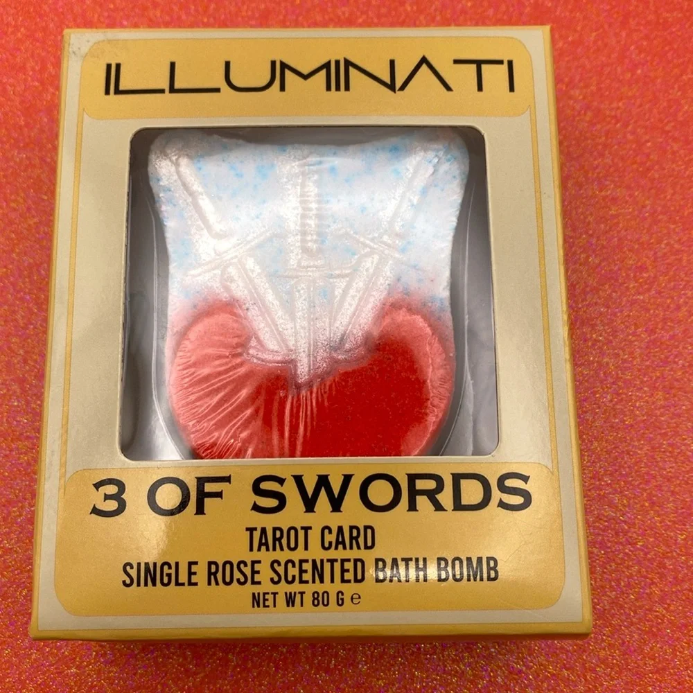 Illuminati Taro Card Rose Scented 3 Of Swords Bath Bomb